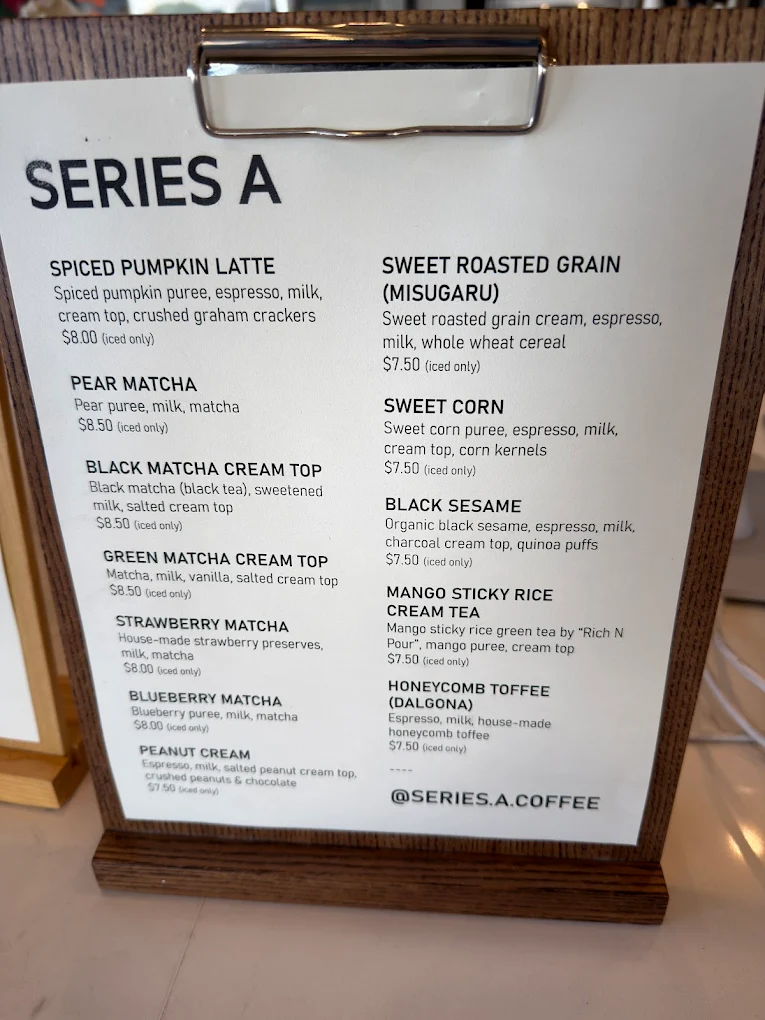 01. Series A Coffee Shop Menu